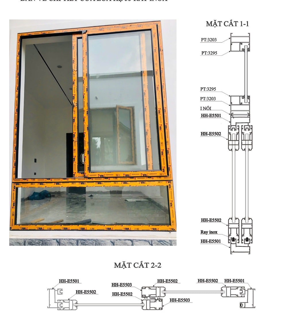 CỬA SỔ LÙA POTEX 80